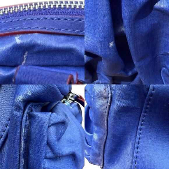 MZ Wallace Cobalt Blue Coated Leather Satchel Shoulder Bag - Picture 6 of 12